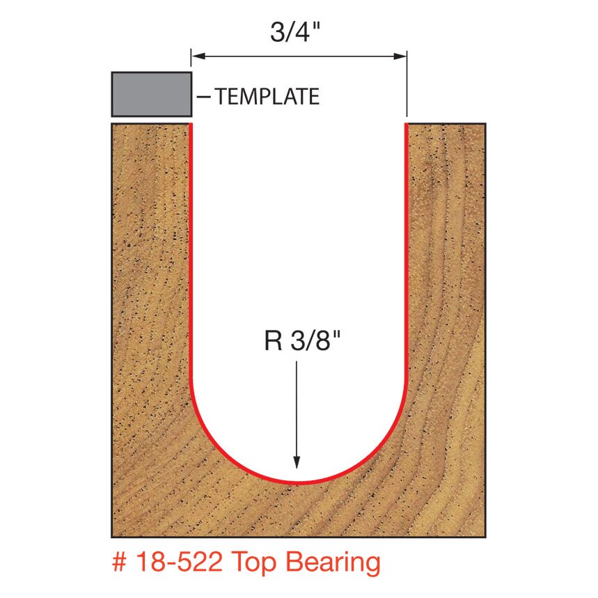 Freud 18-522 3/8" Radius Round Nose Bit - 2