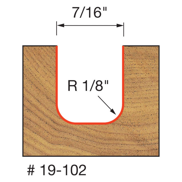 Freud 19-102 1/8" Radius Dish Carving Bit - 2