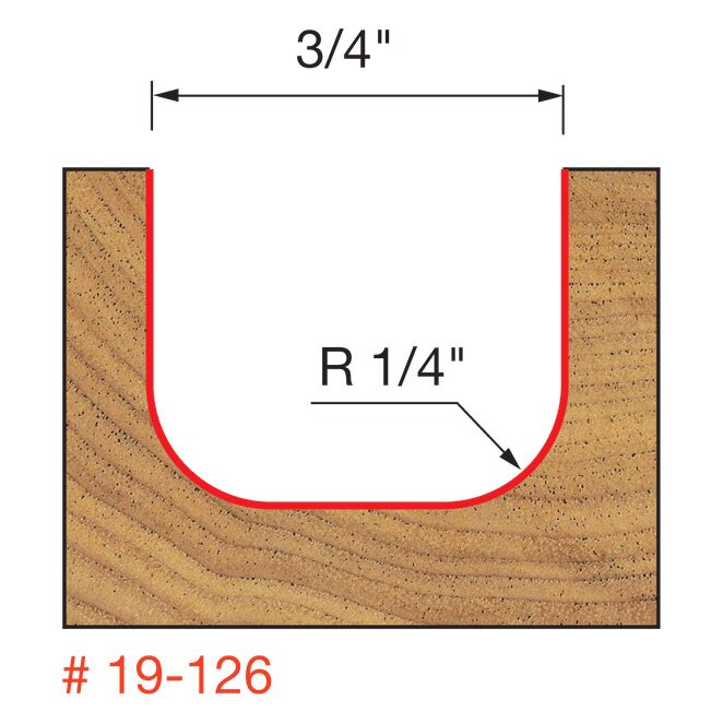 Freud 19-126 1/4" Radius Dish Carving Bit - 2