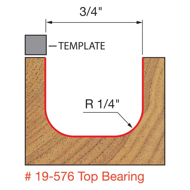 Freud 19-576 1/4" Radius Dish Carving Bit - 2
