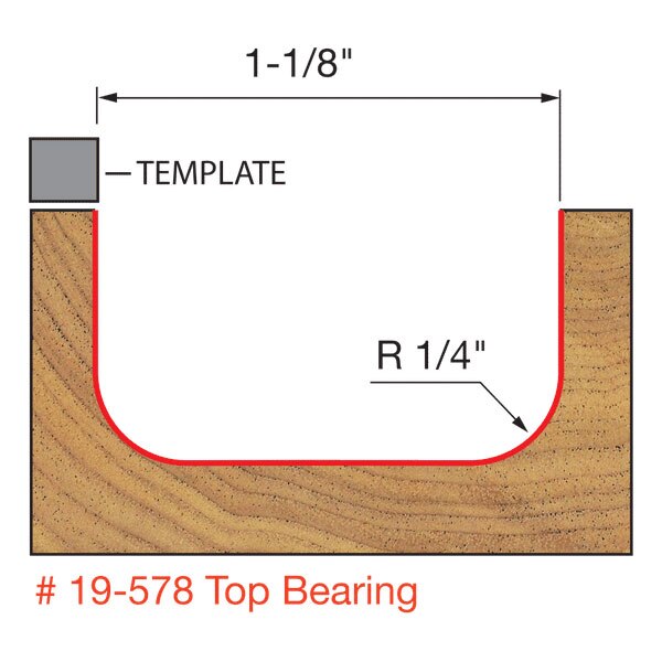 Freud 19-578 1/4" Radius Dish Carving Bit - 2