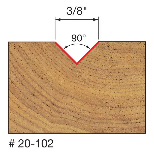 Freud 20-102 3/8" (Dia.) V Grooving Bit - 2