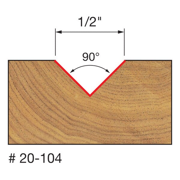 Freud 20-104 1/2" (Dia.) V Grooving Bit - 2