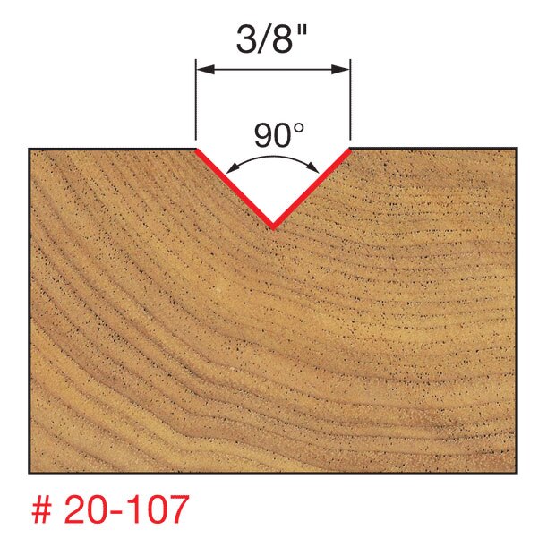 Freud 20-107 3/8" (Dia.) V Grooving Bit - 2