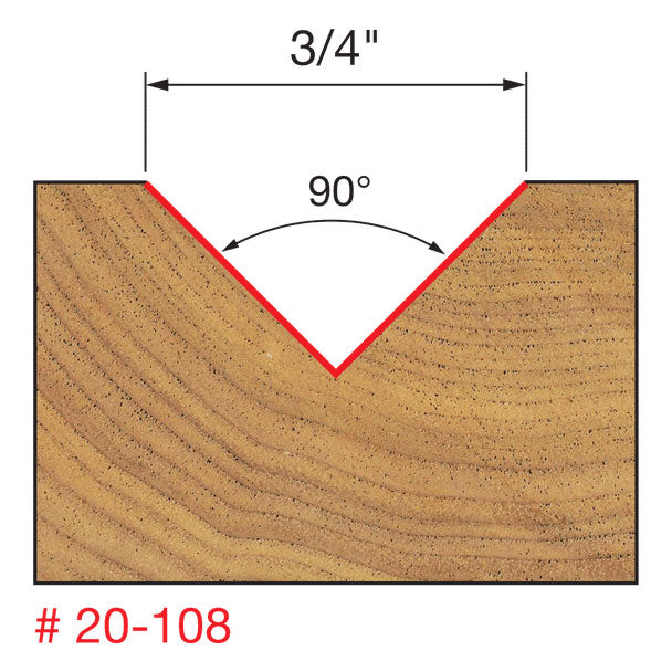 Freud 20-108 3/4" (Dia.) V Grooving Bit - 2