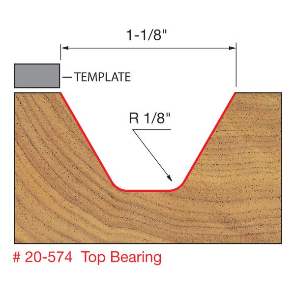 Freud 20-574 1-1/8" (Dia.) Lettering Bit - 2