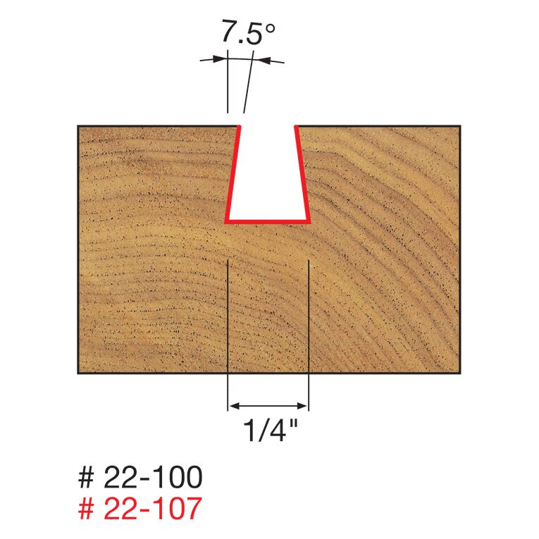 Freud 22-100 1/4" (Dia.) Dovetail Bit - 2