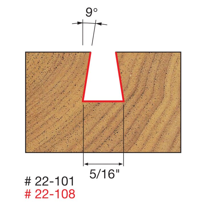 Freud 22-101 5/16" (Dia.) Dovetail Bit - 2