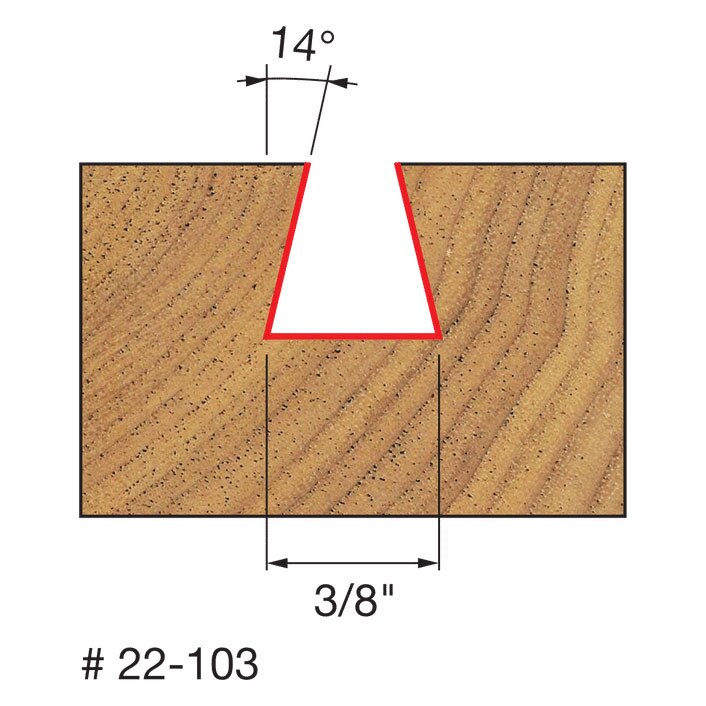 Freud 22-103 3/8" (Dia.) Dovetail Bit - 2