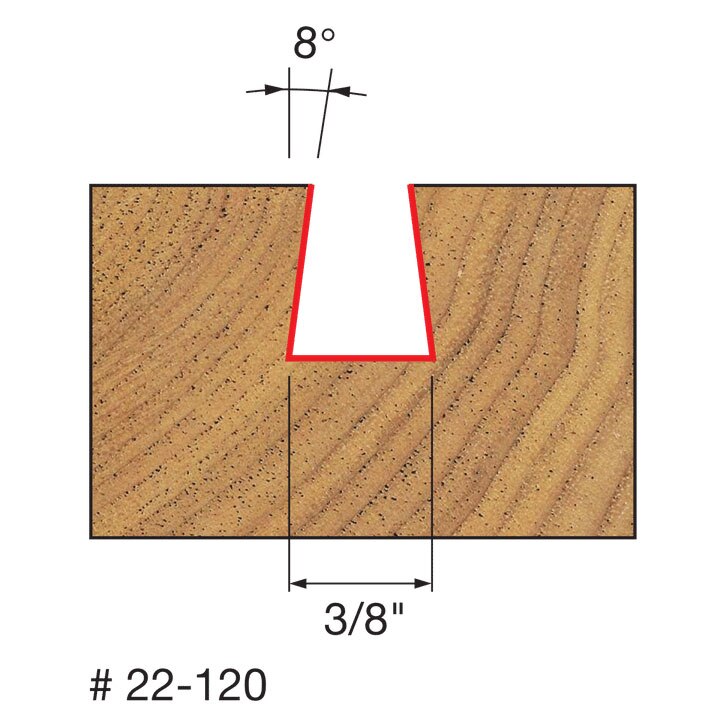 Freud 22-120 3/8" (Dia.) Dovetail Bit - 2