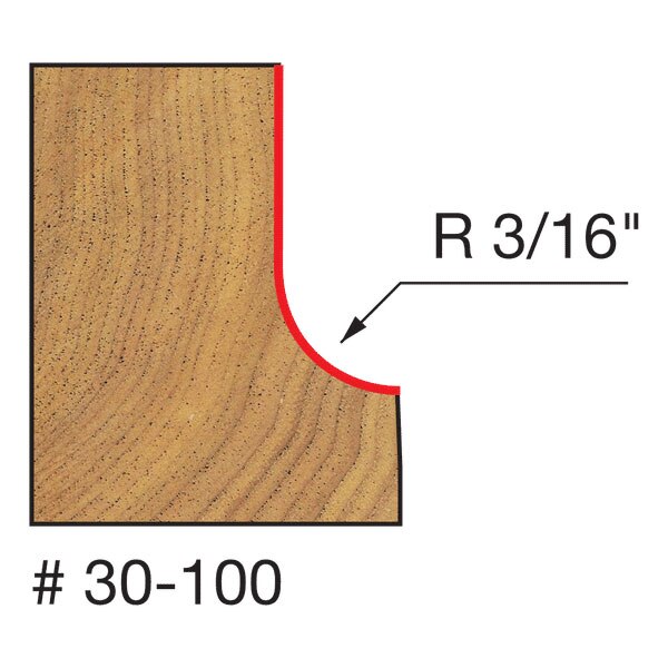 Freud 30-100 3/16" Radius Cove Bit - 2