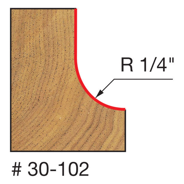 Freud 30-102 1/4" Radius Cove Bit - 2