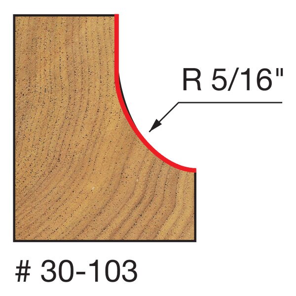 Freud 30-103 5/16" Radius Cove Bit - 2