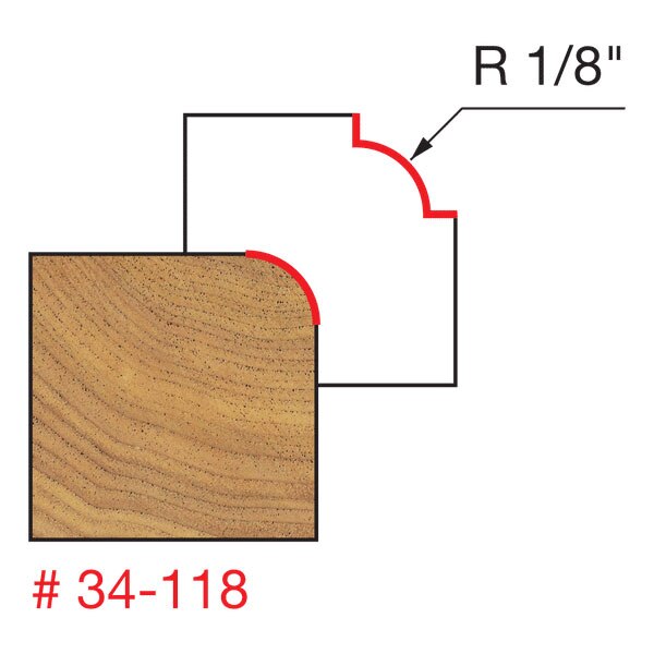 Freud 34-118 1/8" Radius Rounding Over Bit - 2
