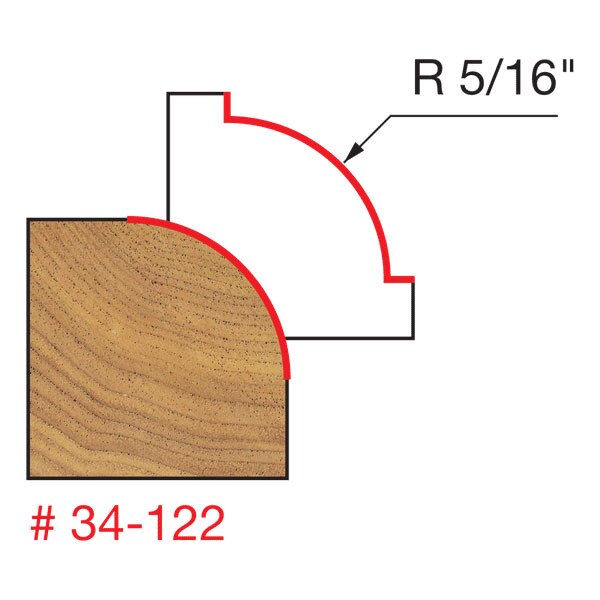 Freud 34-122 5/16" Radius Rounding Over Bit (Quadra-Cut) - 2