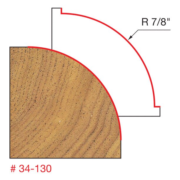 Freud 34-130 7/8" Radius Rounding Over Bit (Quadra-Cut) - 2