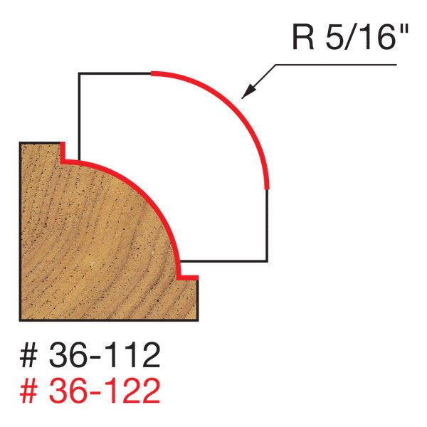 Freud 36-122 5/16" Radius Beading Bit (Quadra-Cut) - 2