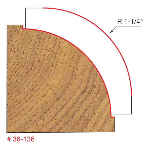 Freud 36-136 1-1/4" Radius Beading Bit (Quadra-Cut) - 2