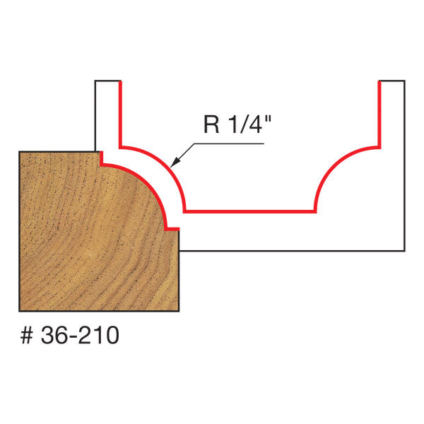 Freud 36-210 1/4" Radius Beading Bit with Steel Pilot - 2