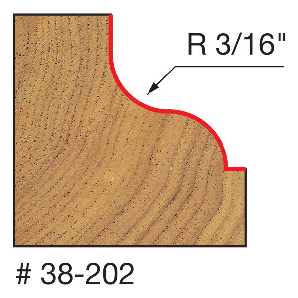 Freud 38-202 1-1/4" (Dia.) Ogee Fillet Bit - 2