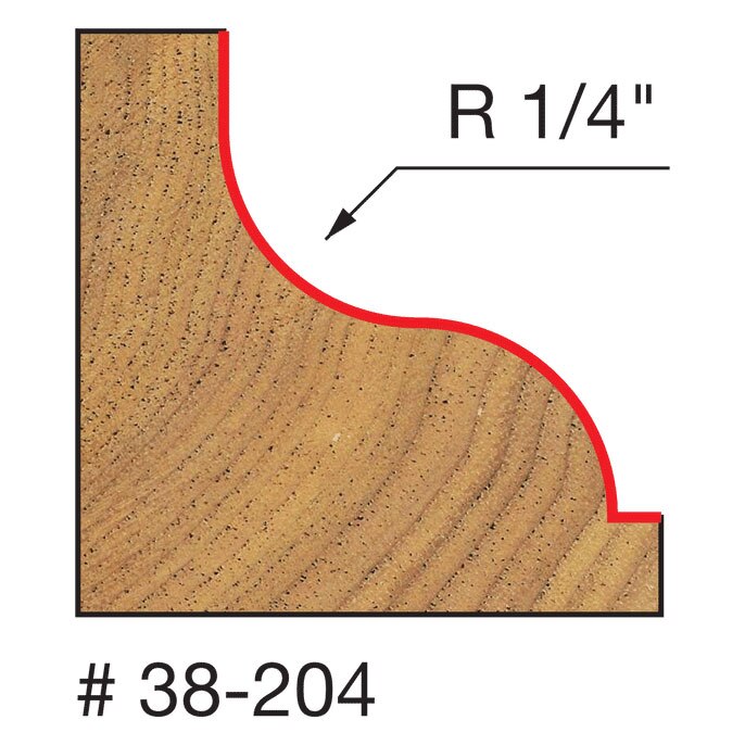 Freud 38-204 1-1/2" (Dia.) Ogee Fillet Bit - 2