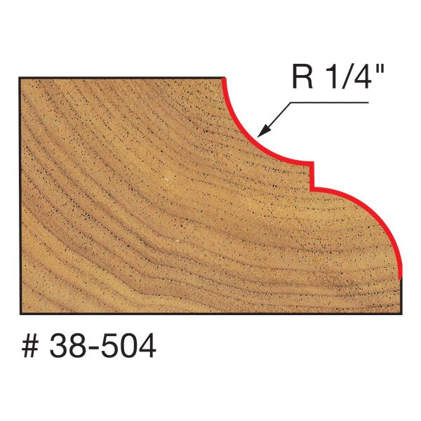 Freud 38-504 1-1/2" (Dia.) Classical Bold Cove & Round Bit - 2
