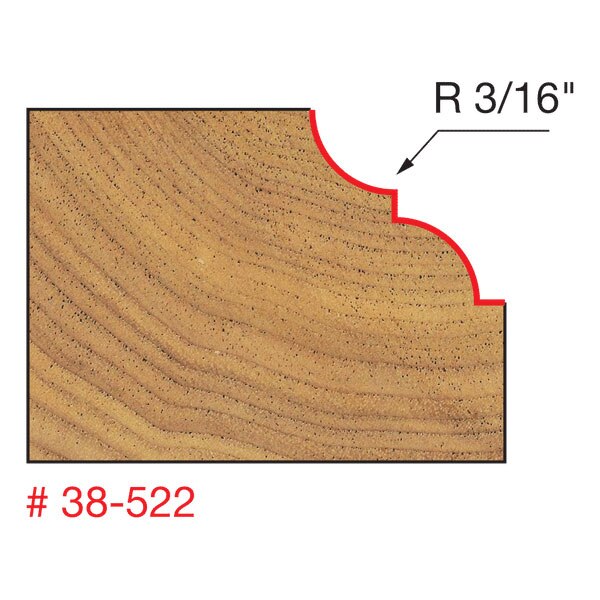 Freud 38-522 1-1/4" (Dia.) Classical Bold Cove & Bead Bit - 2