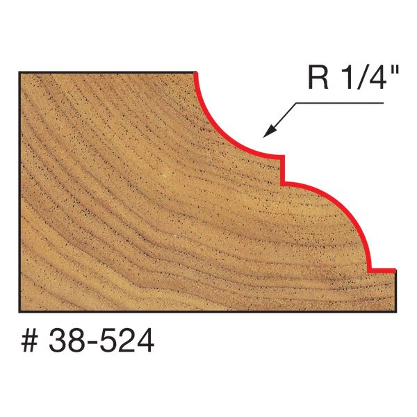 Freud 38-524 1-1/2" (Dia.) Classical Bold Cove & Bead Bit - 2