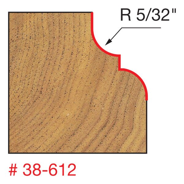 Freud 38-612 1-1/8" (Dia.) Classical Cove & Round Bit (Quadra-Cut) - 2