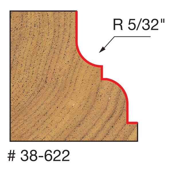 Freud 38-622 1-1/8" (Dia.) Classical Cove & Round Bit - 2