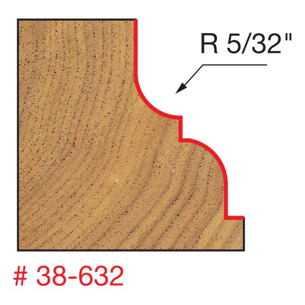 Freud 38-632 1-1/8" (Dia.) Classical Cove & Round Bit - 2