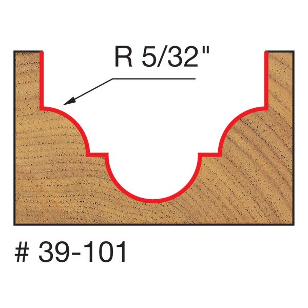 Freud 39-101 5/32" Radius Cove & Bead Groove Bit - 2