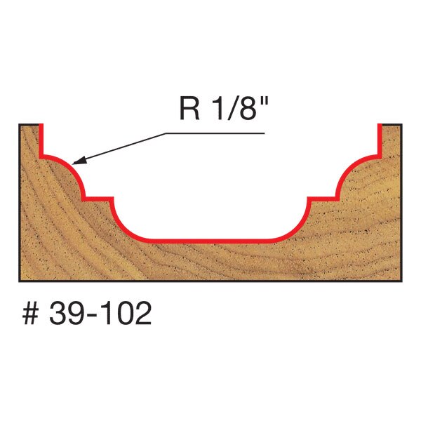 Freud 39-102 1/8" Radius Cove & Bead Groove Bit - 2