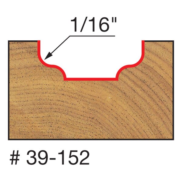 Freud 39-152 1/16" Radius Ogee Groove Bit - 2