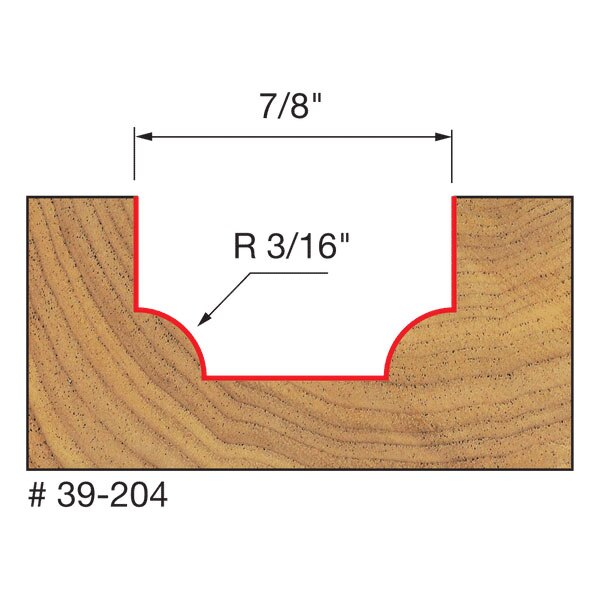 Freud 39-204 3/16" Radius Ovolo Bit - 2
