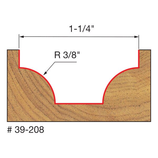Freud 39-208 3/8" Radius Ovolo Bit - 2