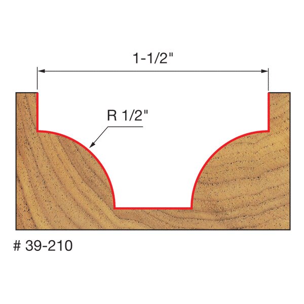 Freud 39-210 1/2" Radius Ovolo Bit - 2