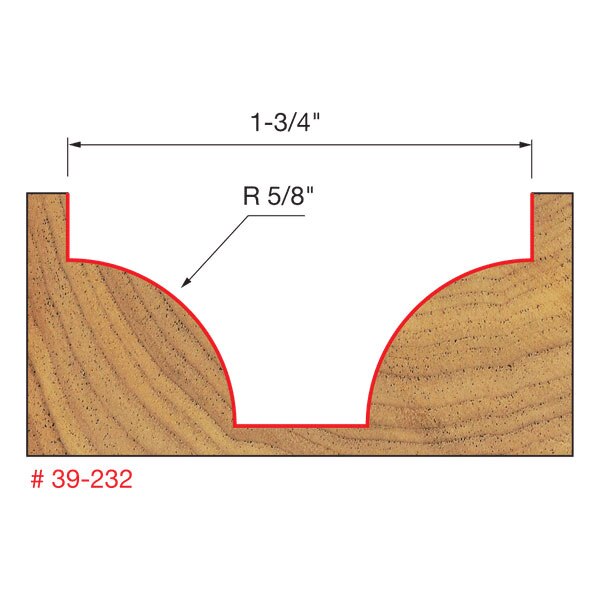 Freud 39-232 5/8" Radius Ovolo Bit - 2