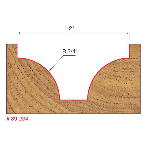 Freud 39-234 3/4" Radius Ovolo Bit - 2