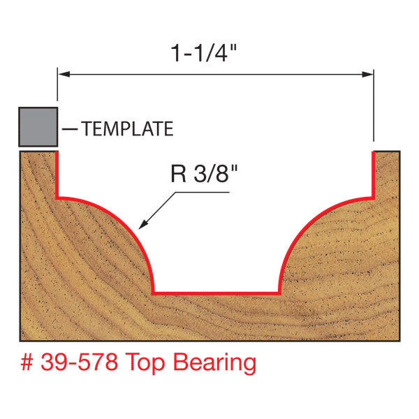 Freud 39-578 3/8" Radius Ovolo Bit - 2