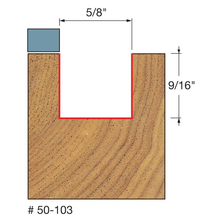 Freud 50-103 5/8" (Dia.) Top Bearing Flush Trim Bit - 2