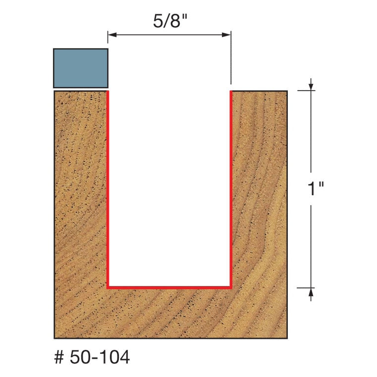 Freud 50-104 5/8" (Dia.) Top Bearing Flush Trim Bit - 2
