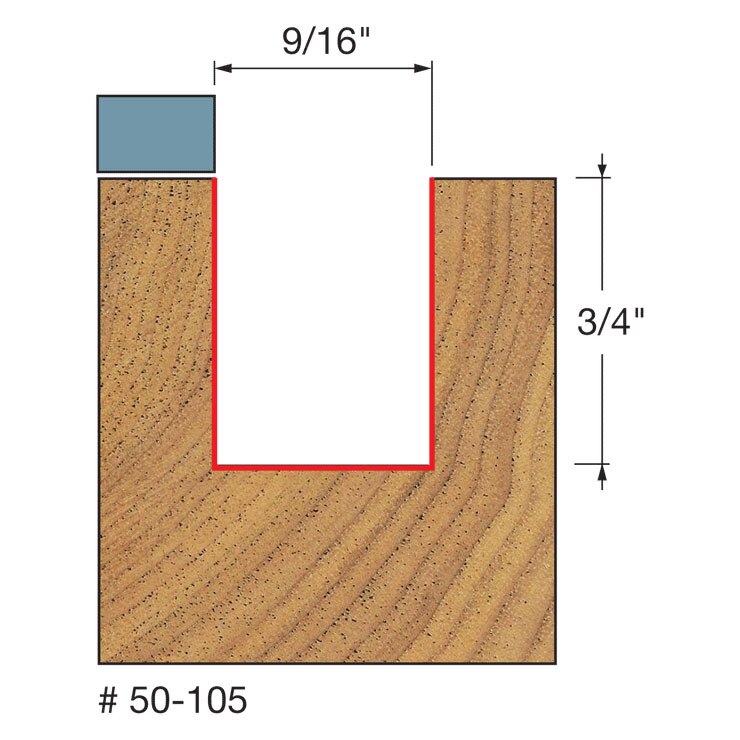 Freud 50-105 9/16" (Dia.) Top Bearing Flush Trim Bit - 2