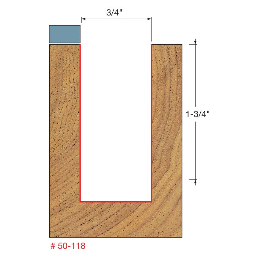 Freud 50-118 3/4" (Dia.) Top Bearing Flush Trim Bit - 2
