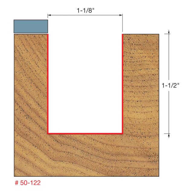 Freud 50-122 1-1/8" (Dia.) Top Bearing Flush Trim Bit - 2