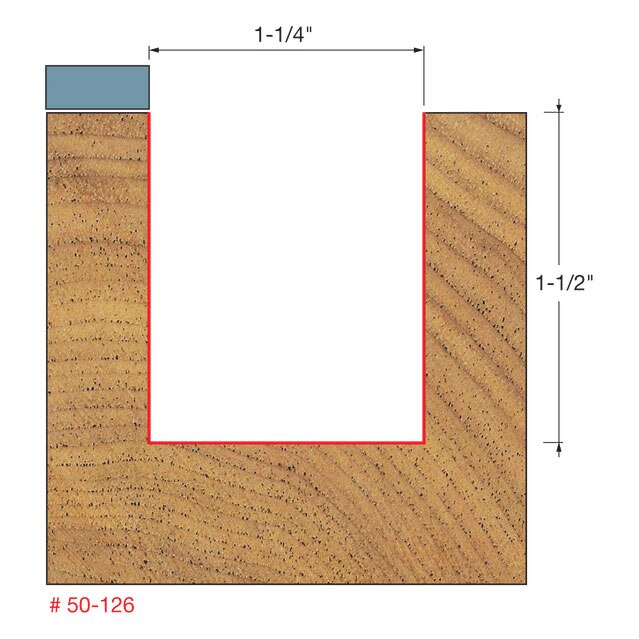 Freud 50-126 1-1/4" (Dia.) Top Bearing Flush Trim Bit - 2