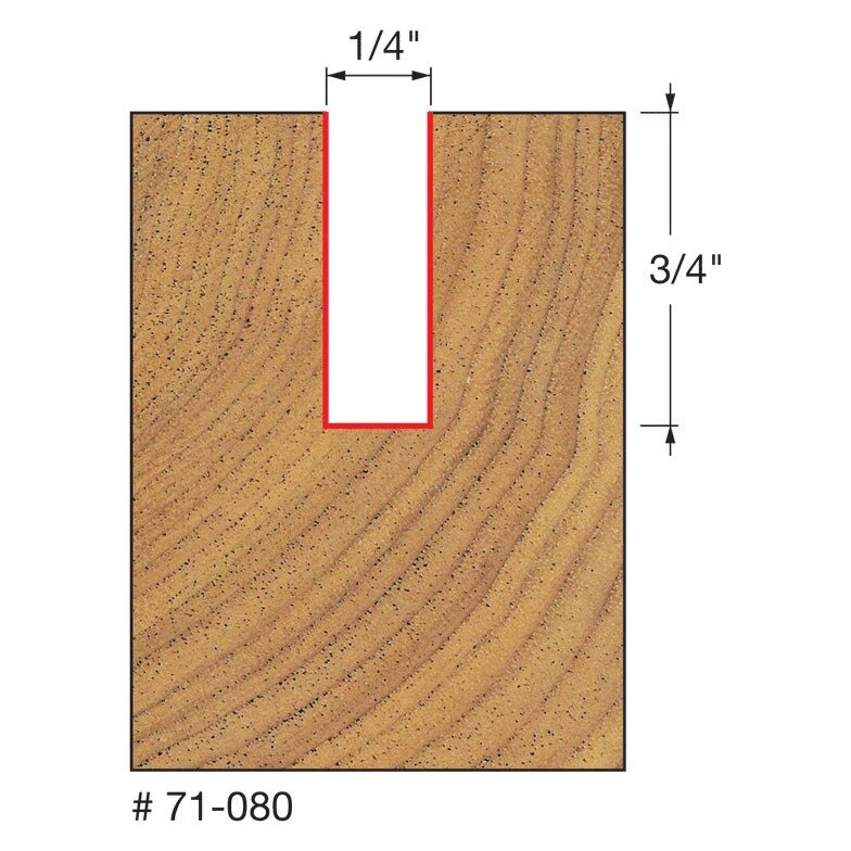 Freud 71-080 1/4" (Dia.) O-Flute Straight Bit - 2