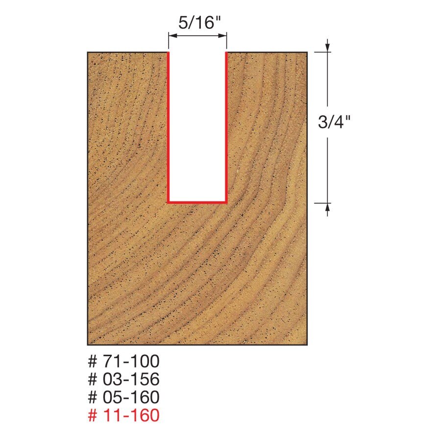 Freud 71-100 5/16" (Dia.) O-Flute Straight Bit - 2