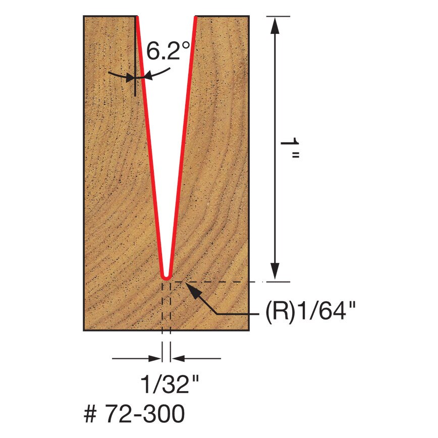 Freud 72-300 6.2º x 1/32" Tapered Ball Tip - 2