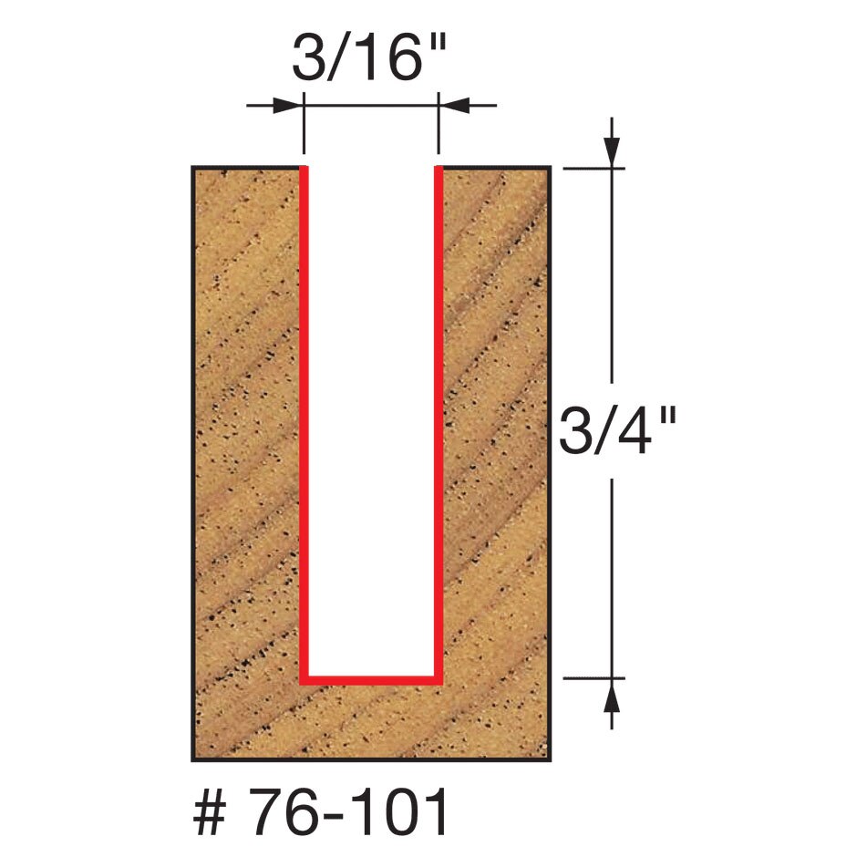 Freud 76-101 3/16" (Dia.) Down Spiral Bit - 2